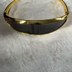 Mens Gold and Black Sunglasses